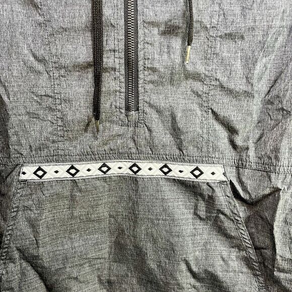 ZINE Windbreaker Light Pullover Jacket Men's M 1/2 Zip Hooded Gray - Picture 4 of 8
